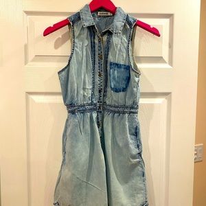 Extra Small Acid Wash Jean Guess Mini Dress